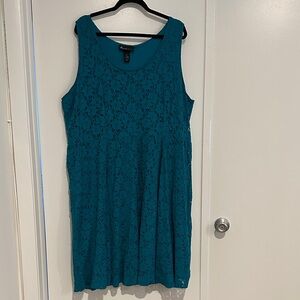 Lane Bryant, 28 Plus, Teal Sleeveless 👗 Dress